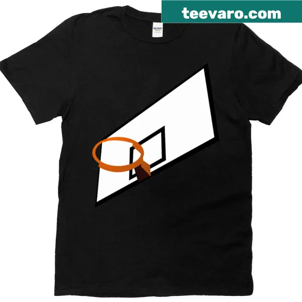 Stylized basketball net graphic on a T-shirt