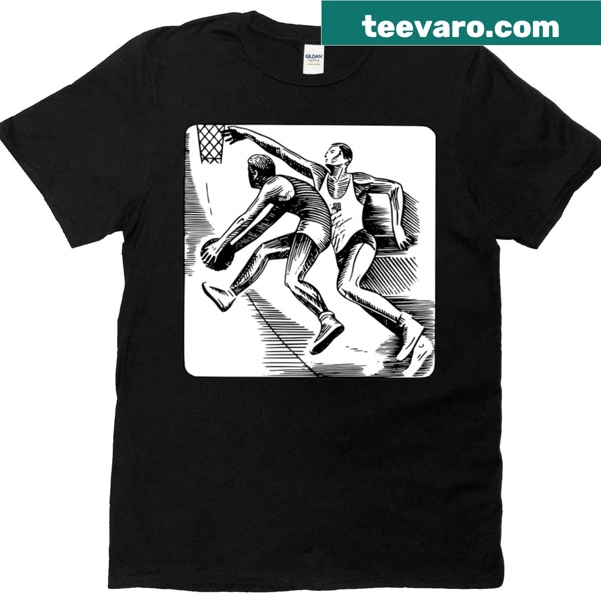 Bold Basketball Players t-shirt with striking typography — on a men's t-shirt
