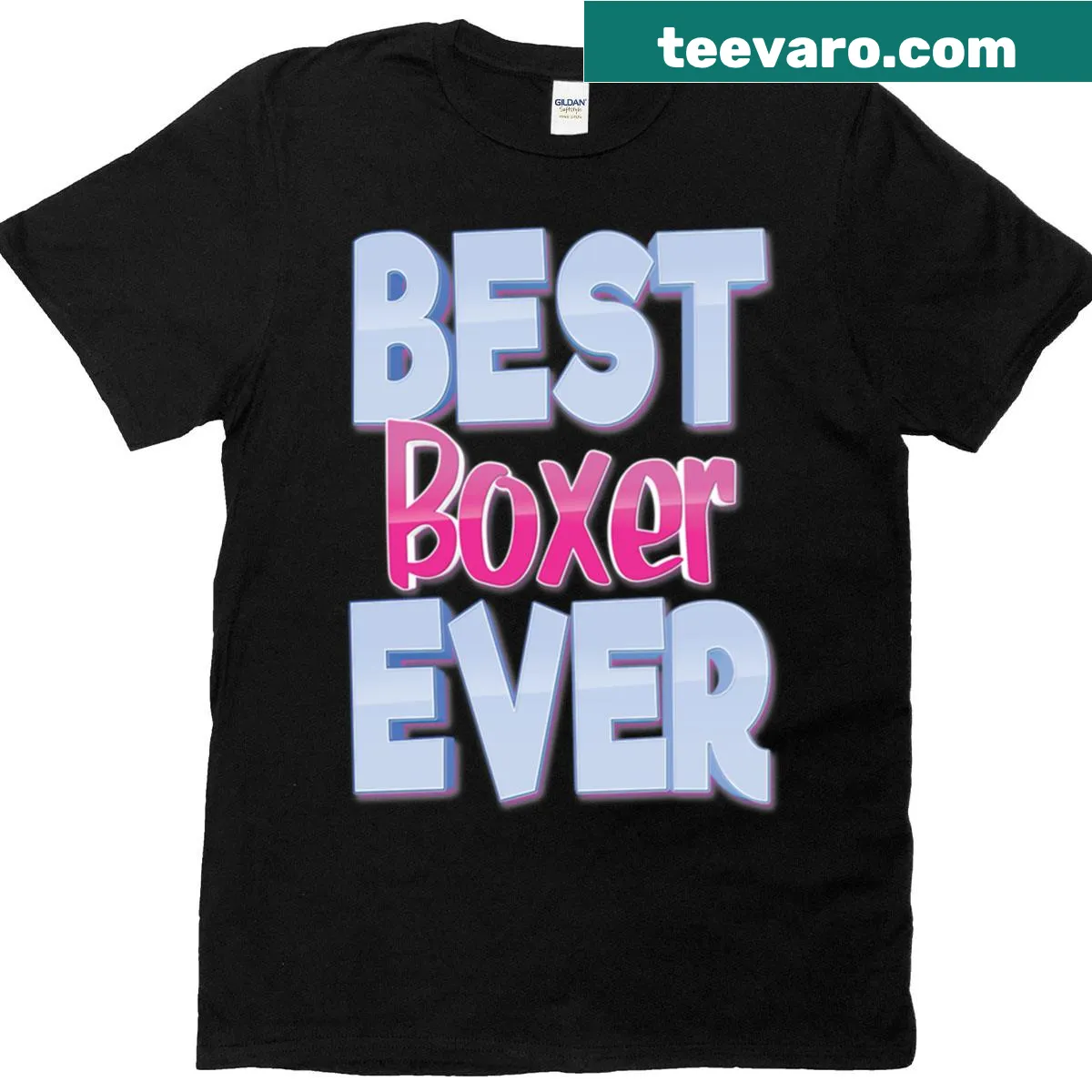 Bold 'Best Boxer Ever' graphic on T-shirt — on a men's t-shirt