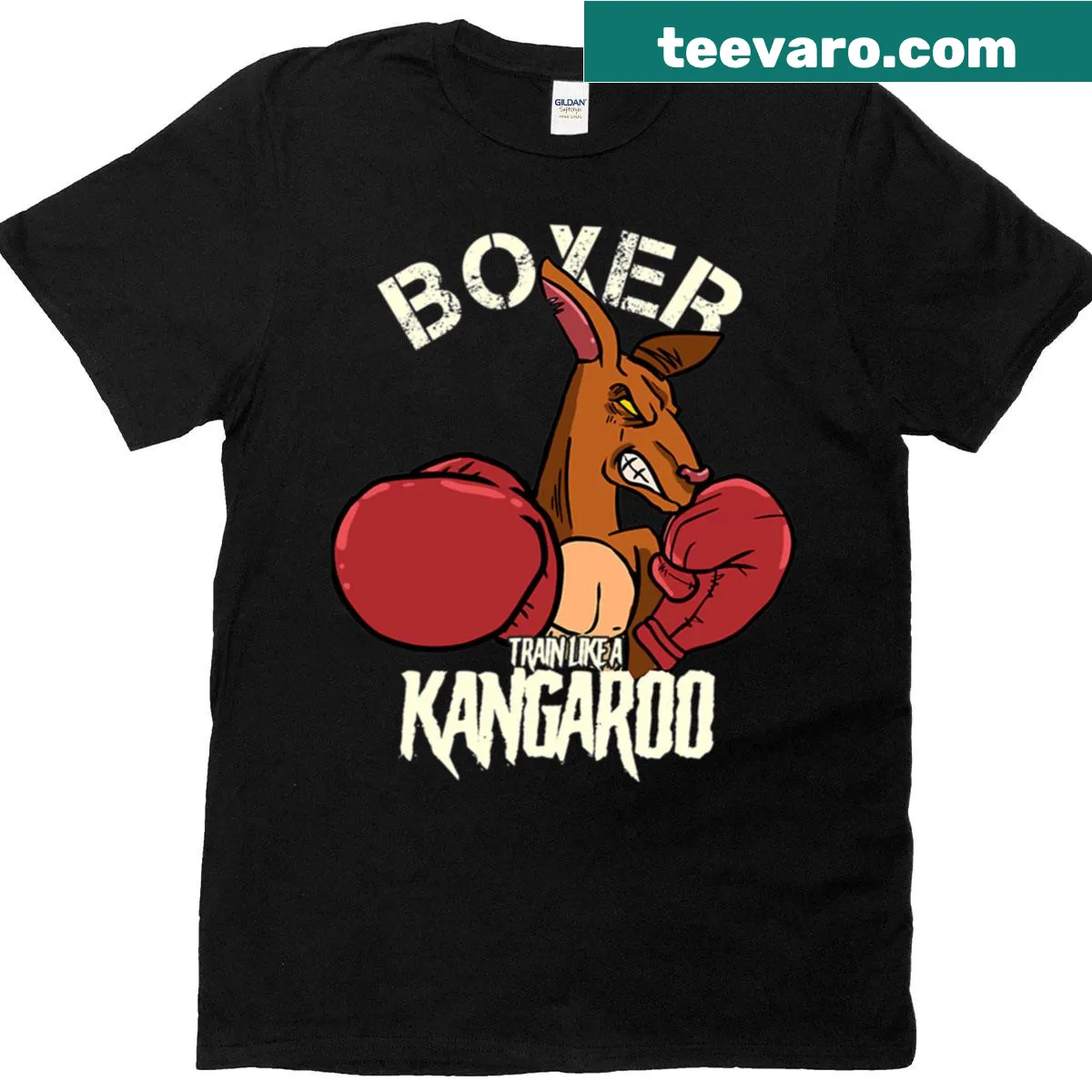 Motivational t-shirt for boxing and kickboxing enthusiasts — on a men's t-shirt