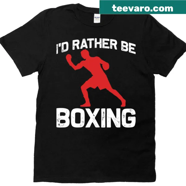 I'd Rather Be Boxing oversized t-shirt with playful text