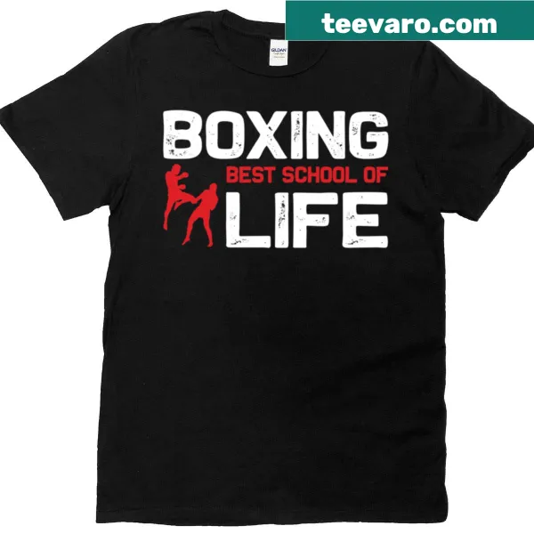 Best School Of Life boxing t-shirt with inspiring message