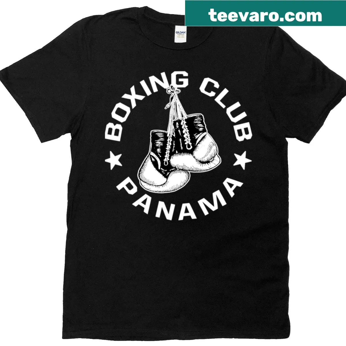 Boxing Club Panama Gloves Graphic T-shirt with boxing gloves design — on a men's t-shirt