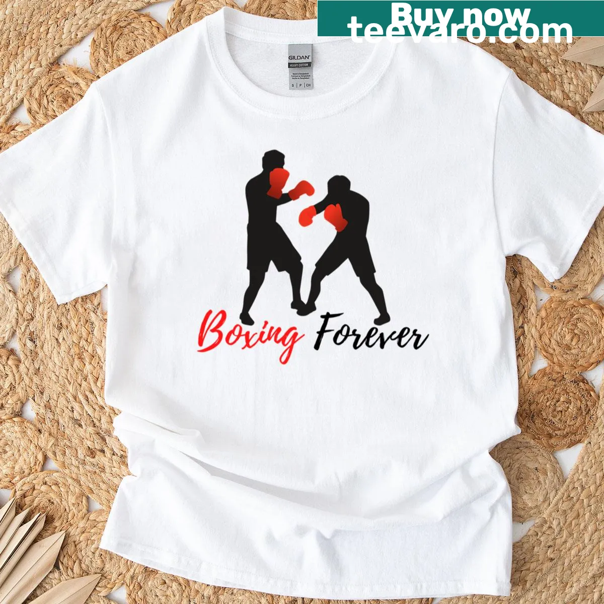 Bold typography 'Boxing Forever' shirt for dedicated fans — on a men's t-shirt