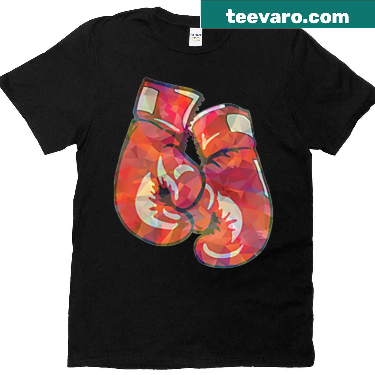 Minimalist boxing logo T-shirt with a clean design — on a men's t-shirt
