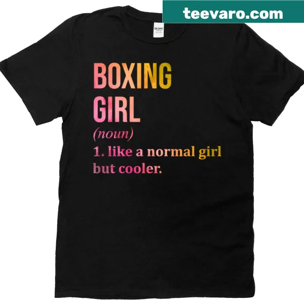 Artful watercolor boxing girl definition t-shirt
