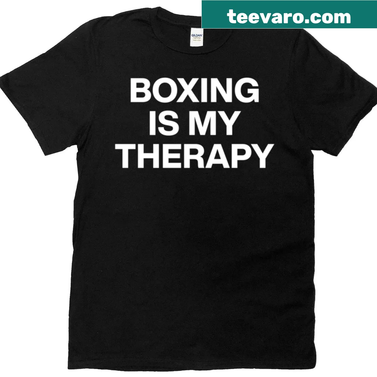 Inspirational boxing therapy phrase on a T-shirt — on a men's t-shirt
