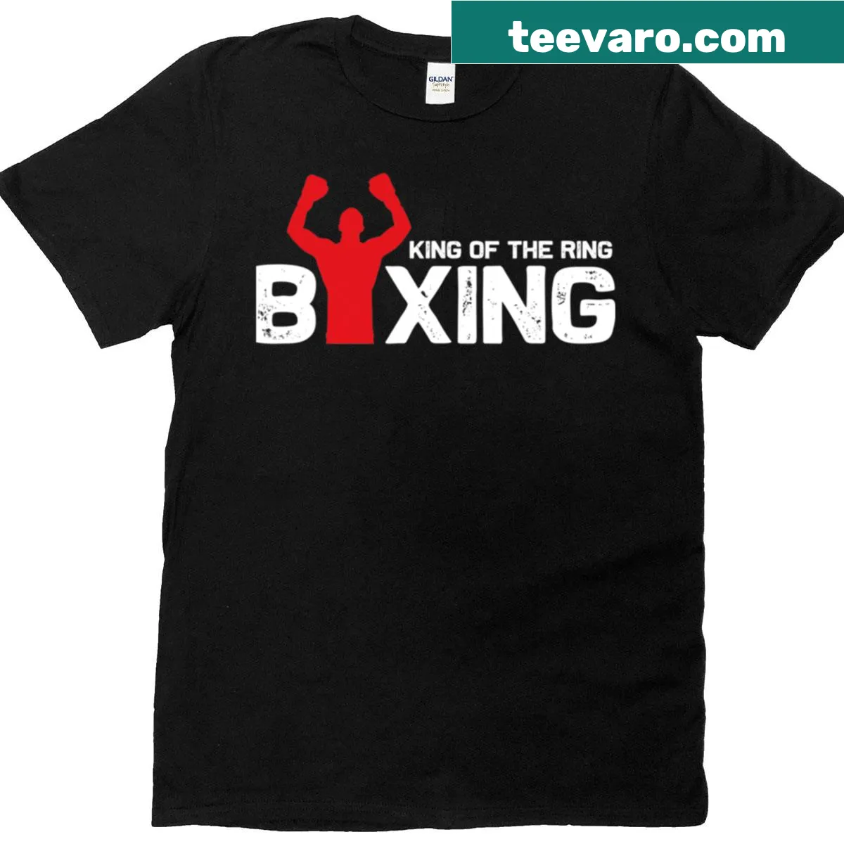 T-shirt featuring the phrase King Of The Ring with boxing gloves — on a men's t-shirt