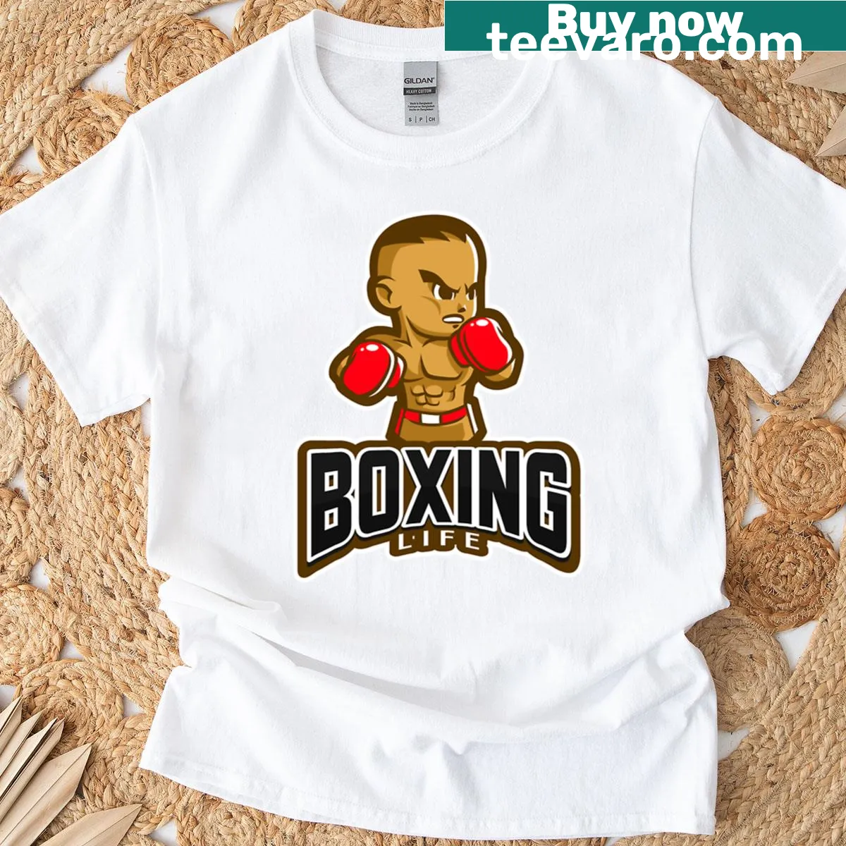 T-shirt with the text 'Boxing Life' in bold letters — on a men's t-shirt