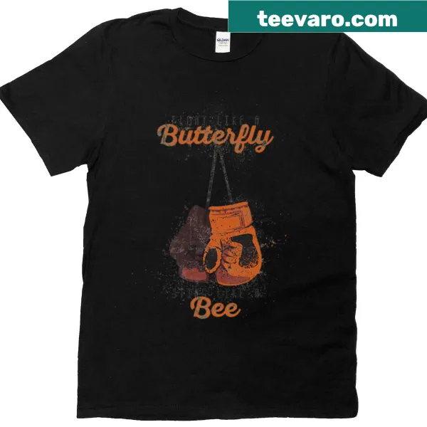 Vintage-style T-shirt with boxing gloves and an inspiring quote