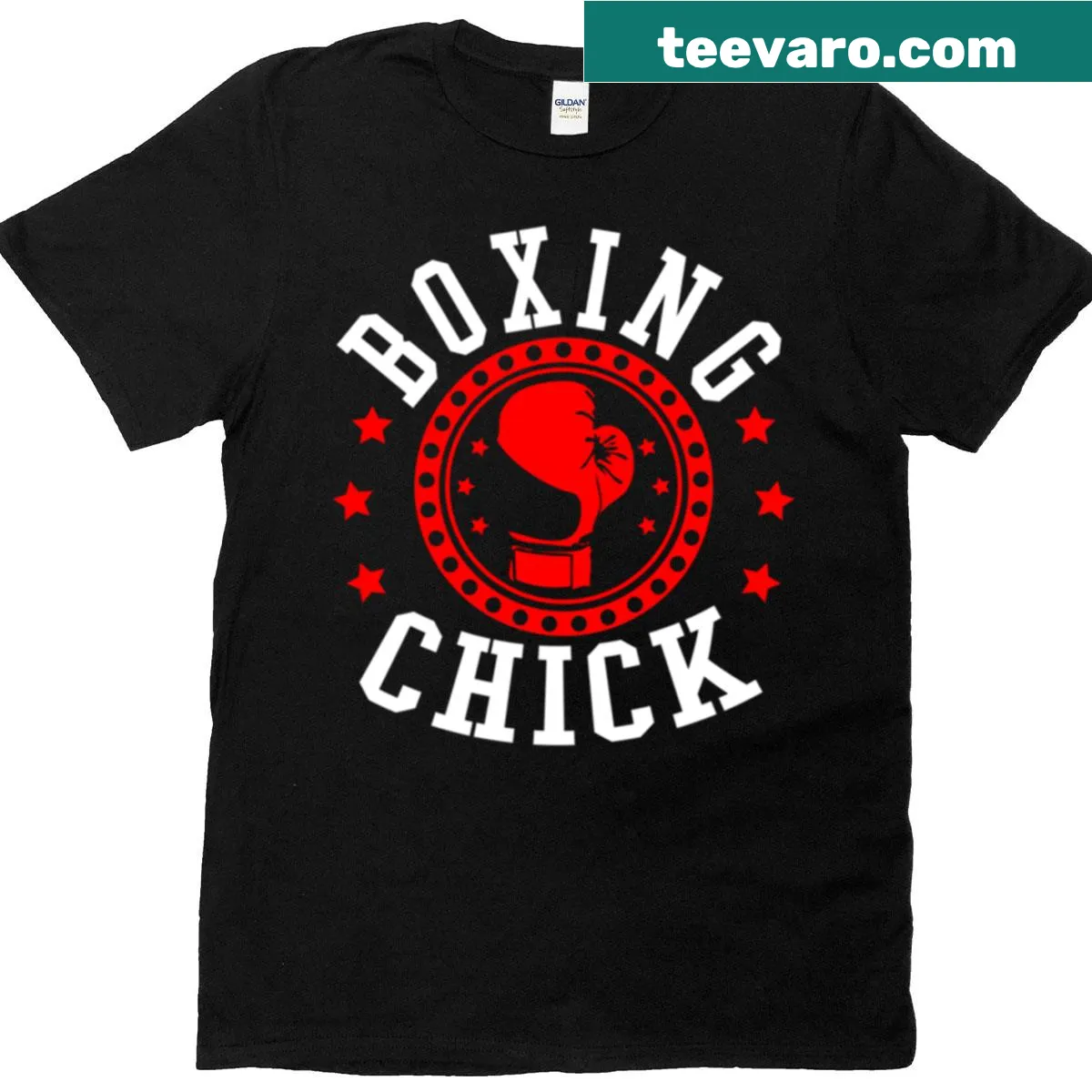 T-shirt featuring the phrase Boxing Chick for female boxing enthusiasts — on a men's t-shirt