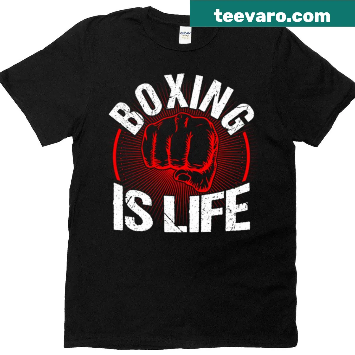 T-shirt with the phrase Boxing Is Life for boxing fans — on a men's t-shirt