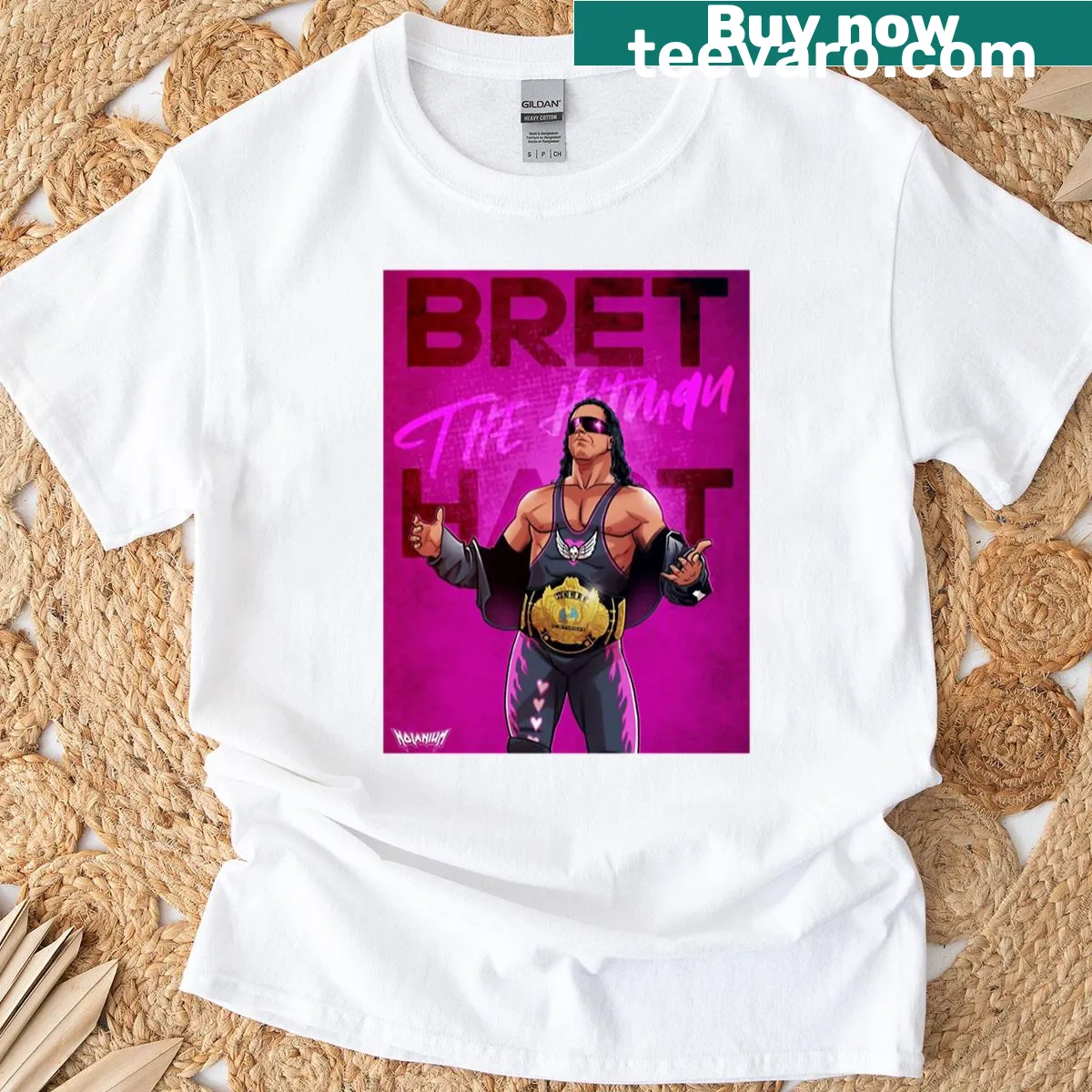 Bret Hart tribute T-shirt for wrestling fans — on a men's t-shirt