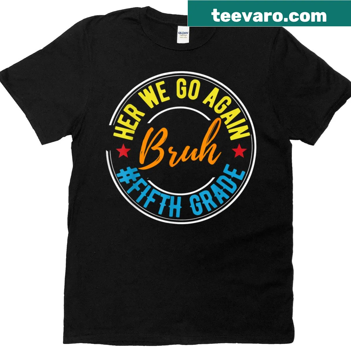Funny retro T-shirt for fifth grade featuring humorous text — on a men's t-shirt