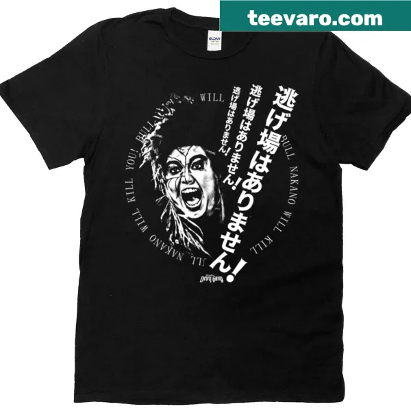 T-shirt featuring an illustration of Bull Nakano, wrestling icon