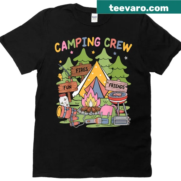 Camping Crew Family Matching T-shirt with playful graphic