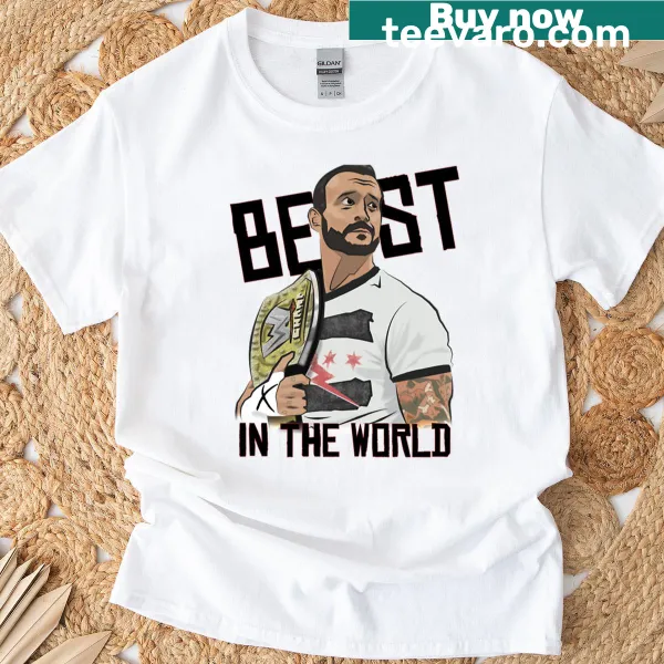 Illustration of CM Punk on a t-shirt