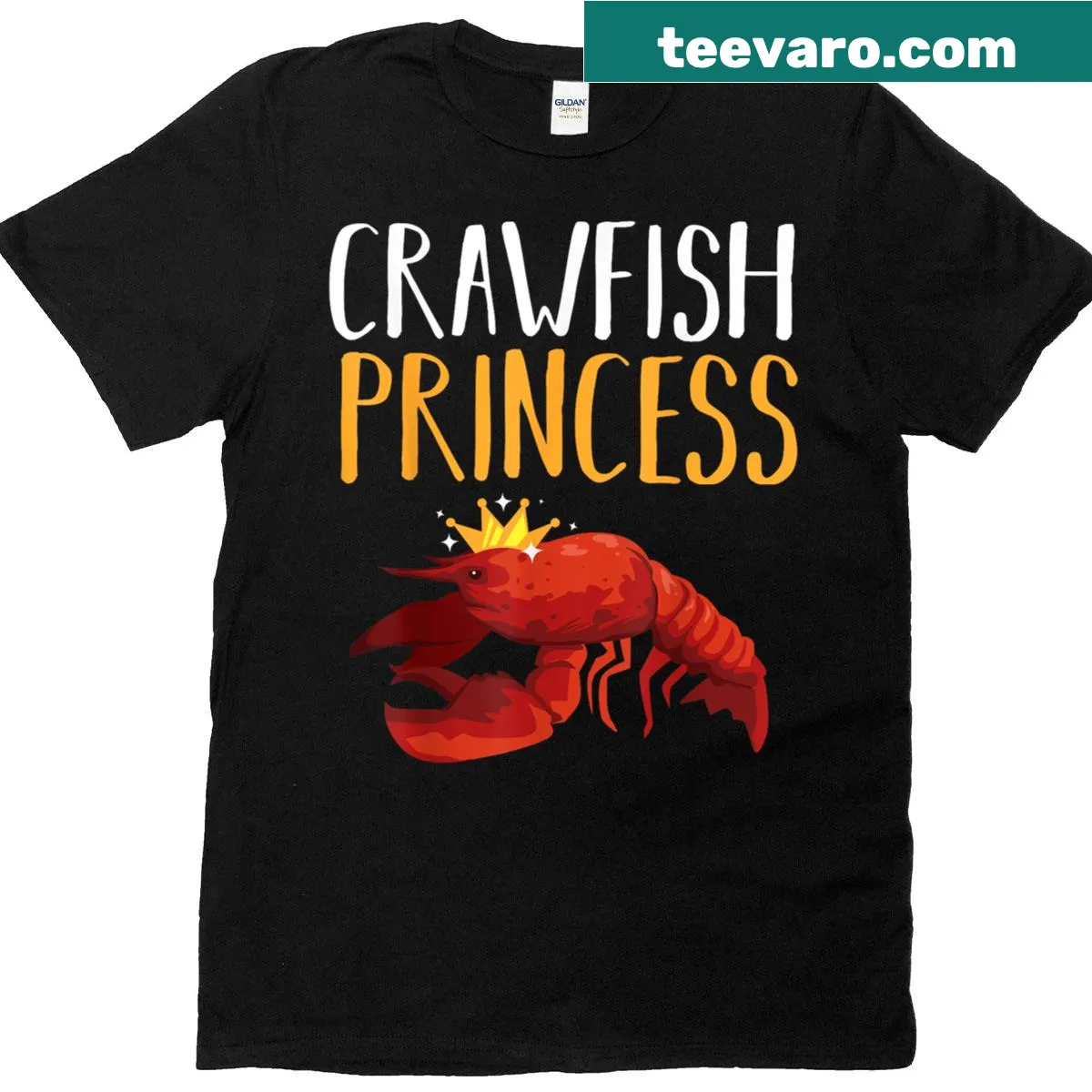 Whimsical crawfish costume t-shirt for seafood lovers — on a men's t-shirt