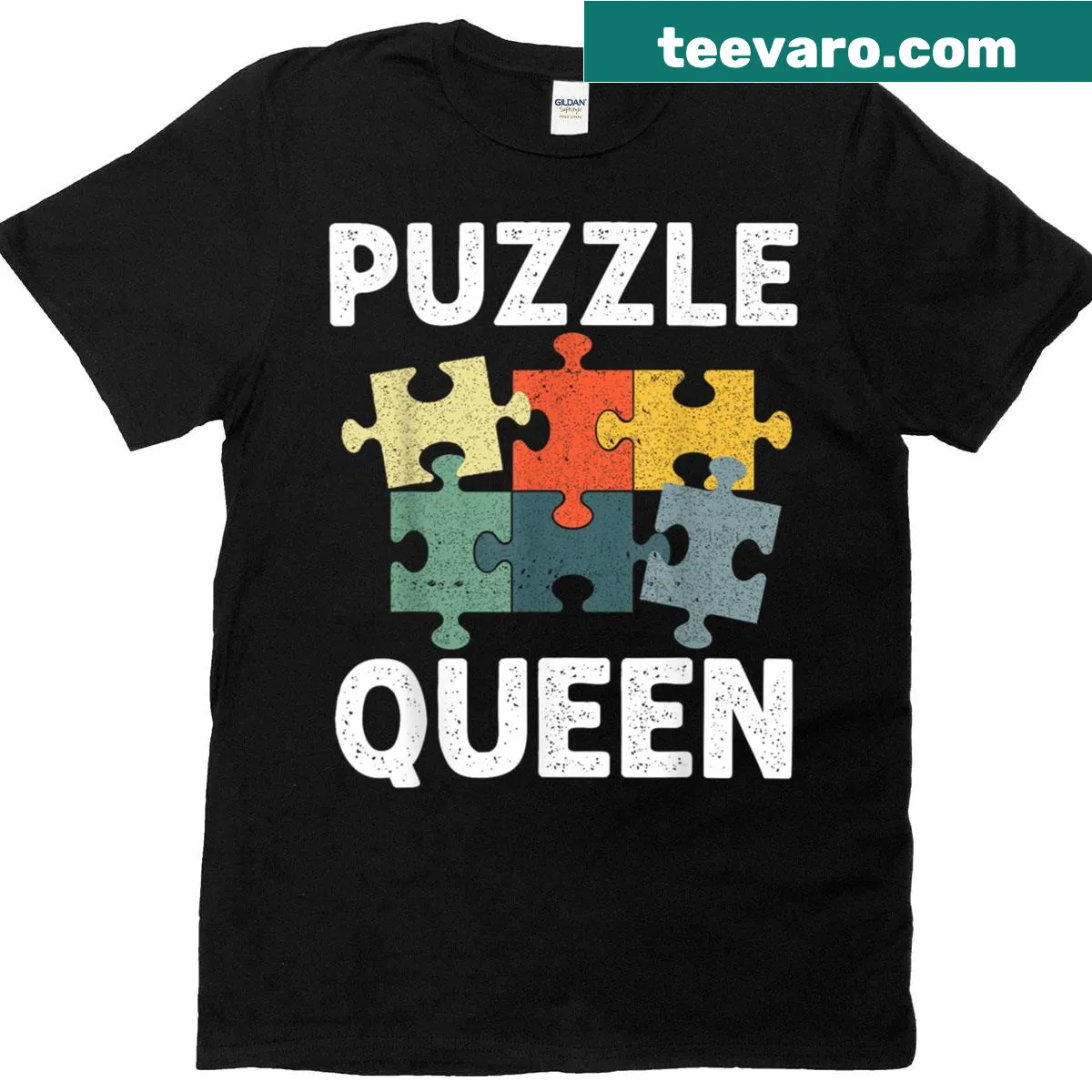 Puzzle-themed t-shirt for jigsaw lovers — on a men's t-shirt