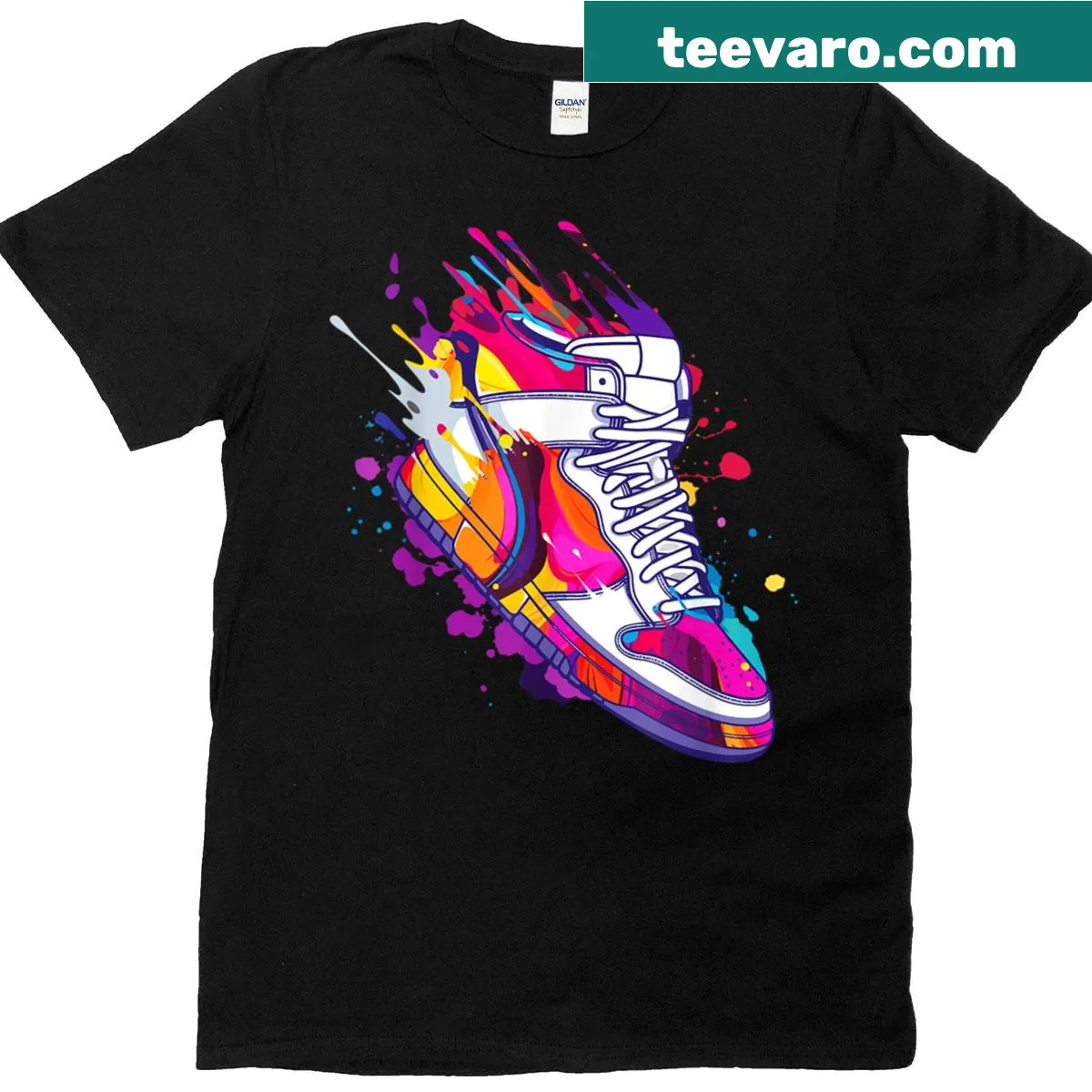 Illustrated sneaker design T-shirt for sneaker lovers — on a men's t-shirt