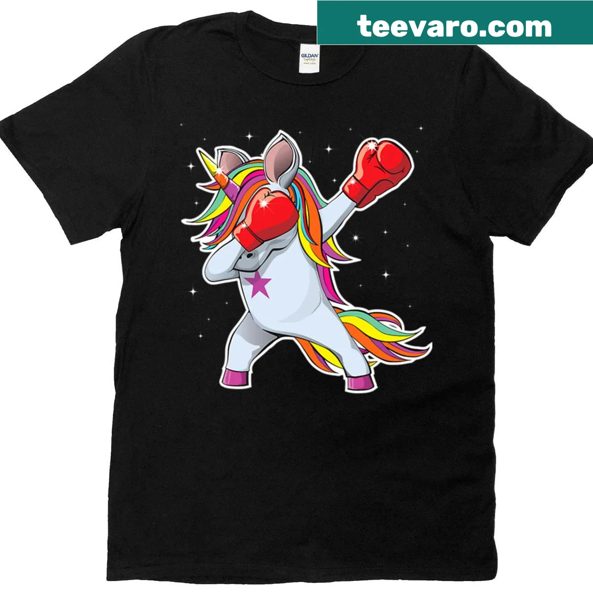 Cartoon dabbing unicorn with text celebrating girl squad rules — on a men's t-shirt