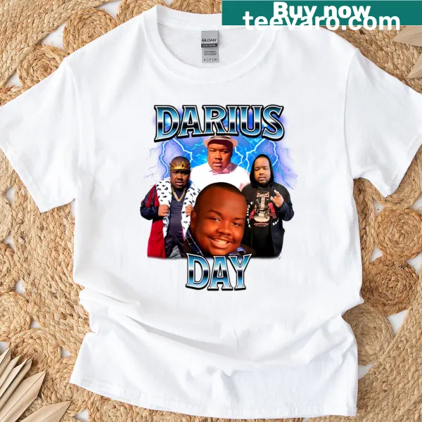 Darius Day meme graphic t-shirt with playful typography