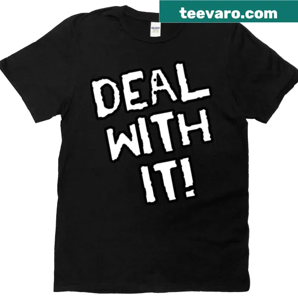 Oversized t-shirt with bold 'Deal With It' text design
