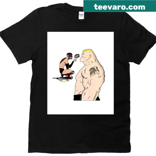 Graphic T-shirt featuring a playful demon character in a cartoon style.
