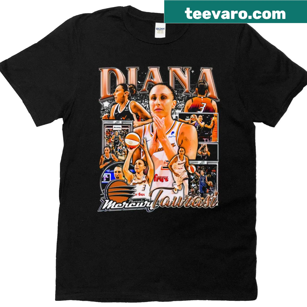 Vintage-style T-shirt honoring basketball star Diana Taurasi — on a men's t-shirt