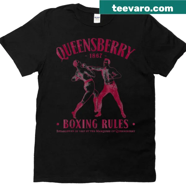 Vintage boxing T-shirt featuring distressed graphic of Queensbury Rules