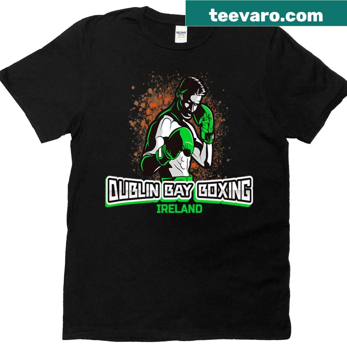 Boxing-themed T-shirt celebrating Irish fighters and Dublin Bay — on a men's t-shirt