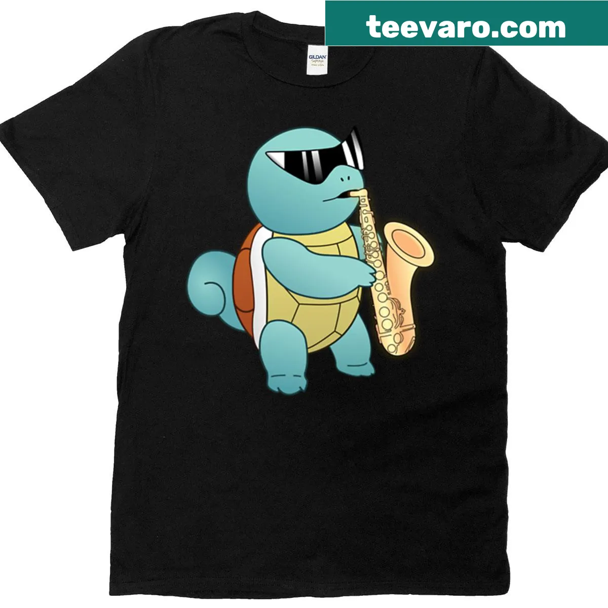 T-shirt featuring the Epic Saxophone meme graphic — on a men's t-shirt
