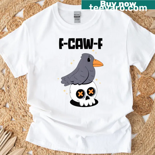 Grunge T-shirt featuring a crow skull design and pun