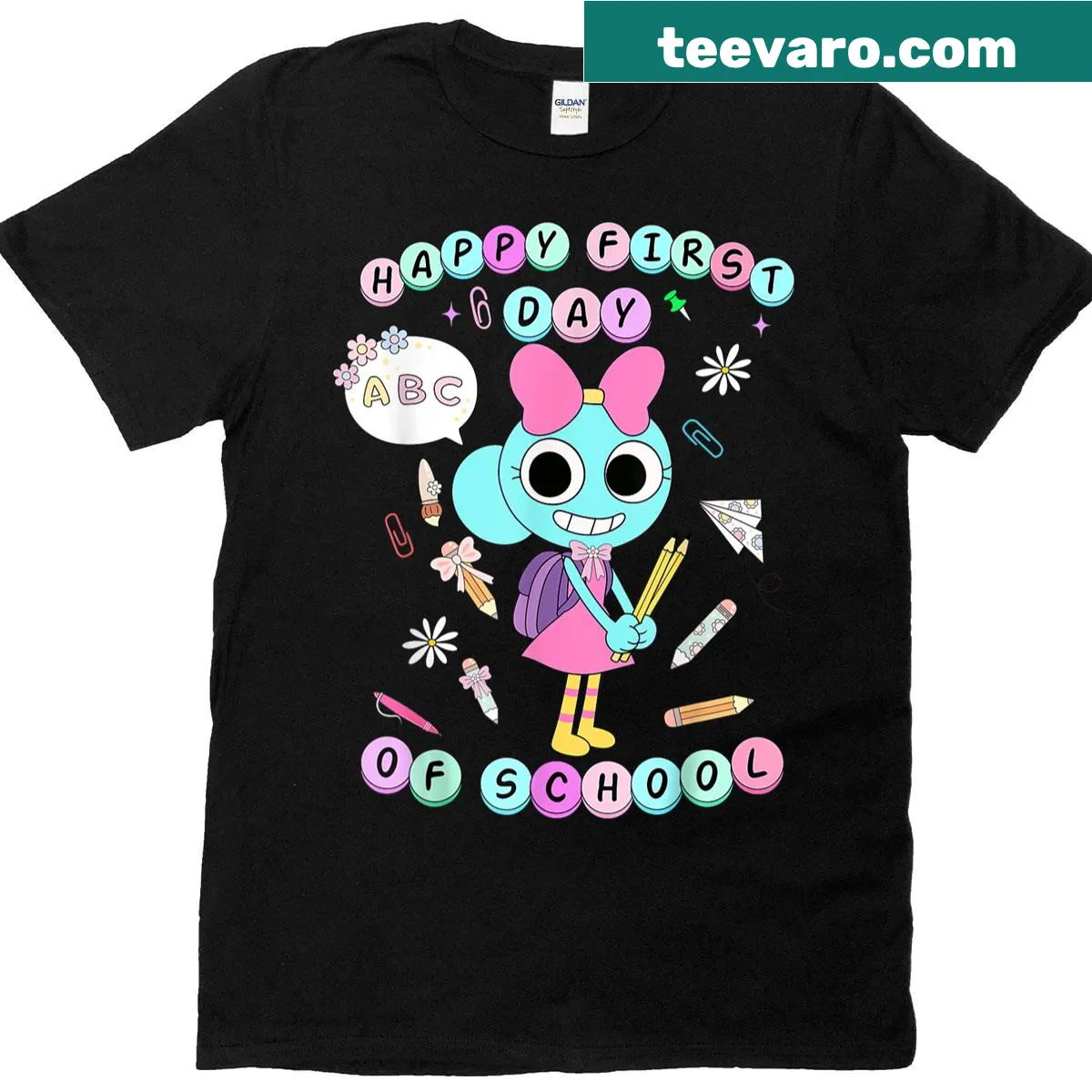Back to school T-shirt featuring fun graphics for kids — on a men's t-shirt