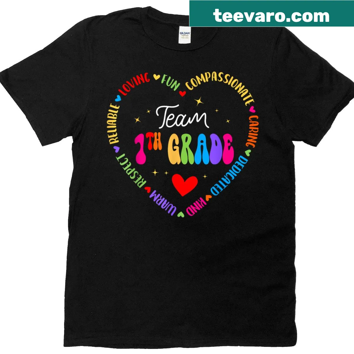 Playful illustration of first graders on a school t-shirt — on a men's t-shirt