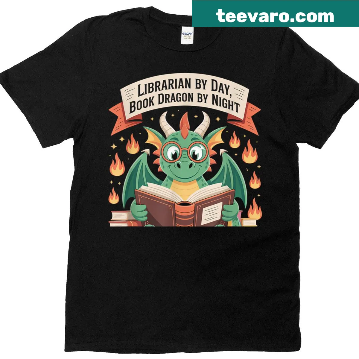 Book lover graphic t-shirt featuring librarians and humor — on a men's t-shirt
