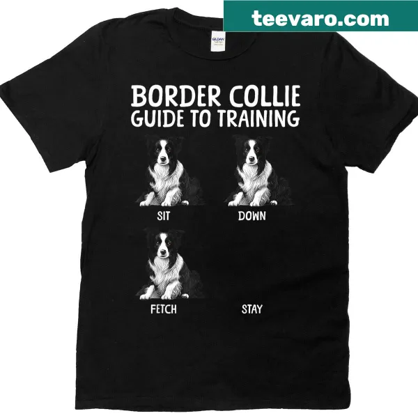 Humorous Border Collie art design on a T-shirt