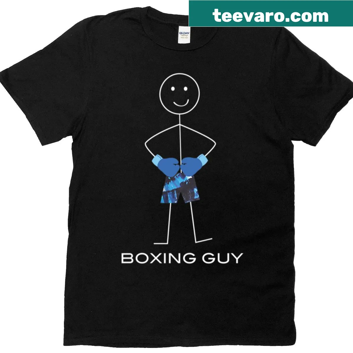 Humorous boxing-themed T-shirt featuring a cartoon boxer — on a men's t-shirt