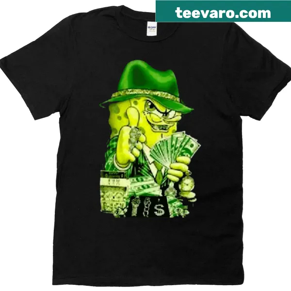 Gangster Spongebob graphic T-shirt with playful street-style design