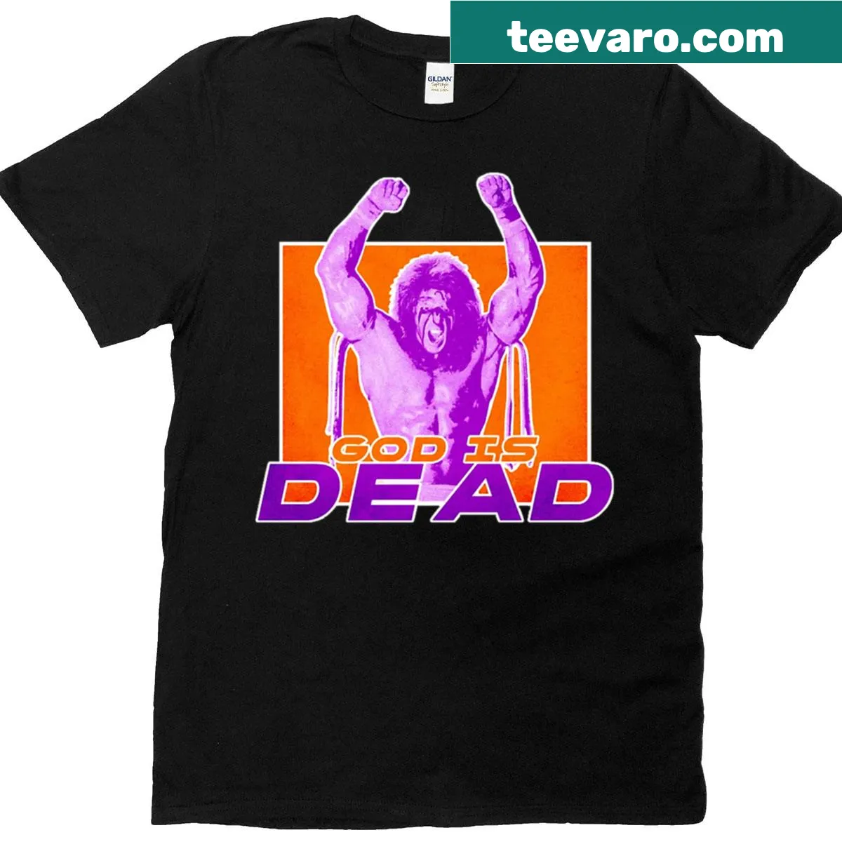 Bold statement 'God Is Dead' on T-shirt — on a men's t-shirt