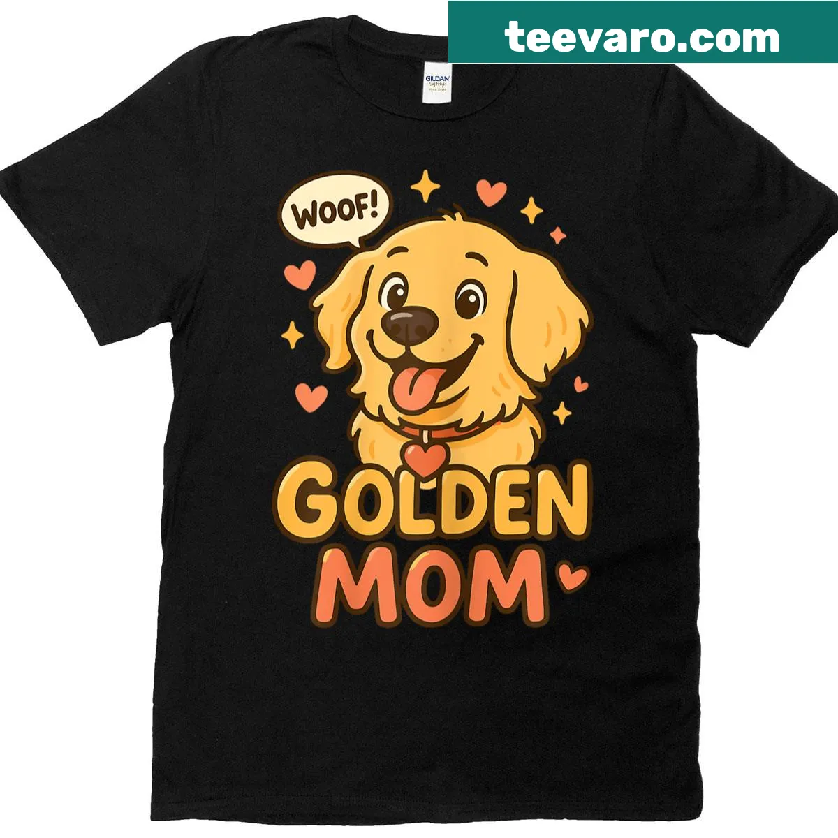 Vintage-style t-shirt with a Golden Retriever graphic and text for dog moms — on a men's t-shirt
