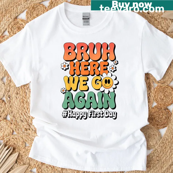 Playful T-shirt with a smiley face for back-to-school