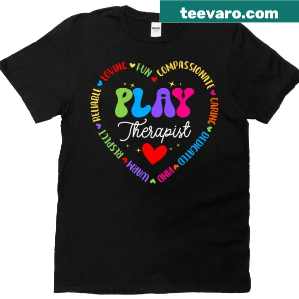 Illustrative T-shirt honoring play therapists with a fun design.