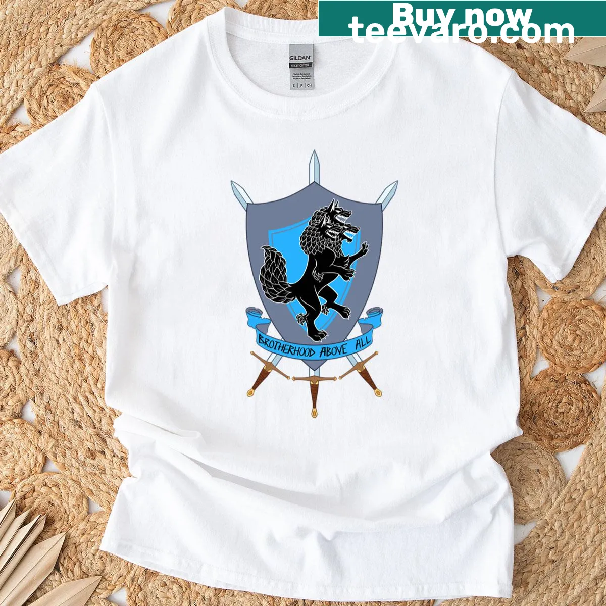 T-shirt featuring House Ceberus emblem for fantasy fans. — on a men's t-shirt
