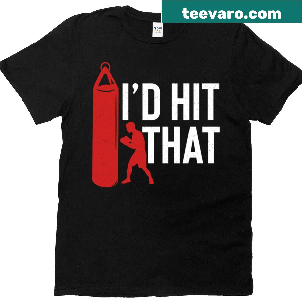 Funny boxing T-shirt with humorous text — on a men's t-shirt