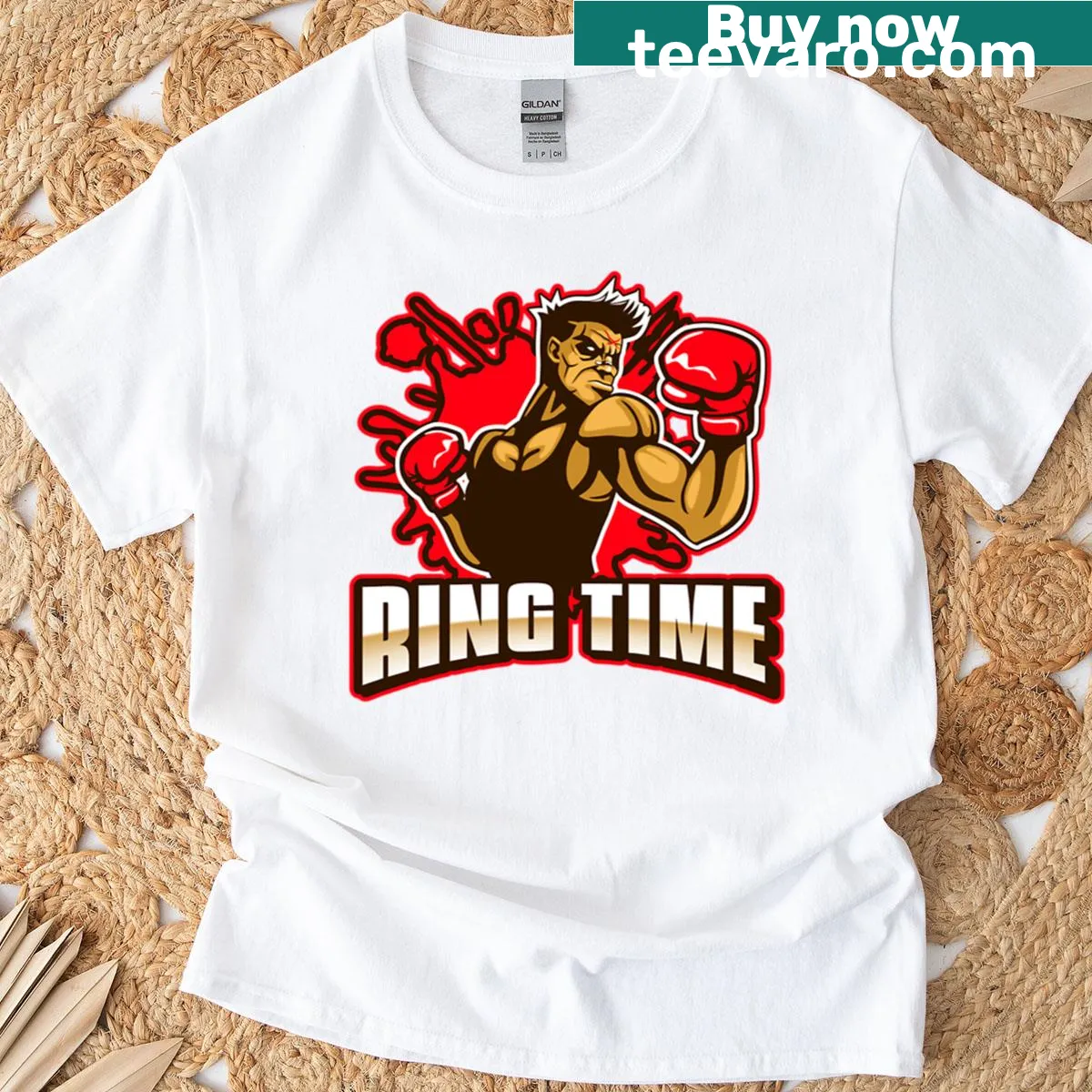 Bold T-shirt with the phrase 'It's Ring Time' prominently displayed — on a men's t-shirt