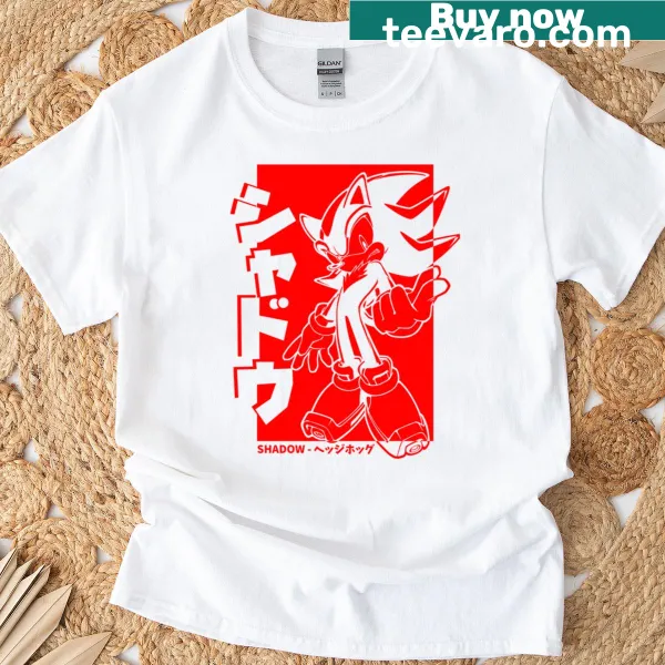 T-shirt featuring Shadow the Hedgehog from Japanese gaming culture