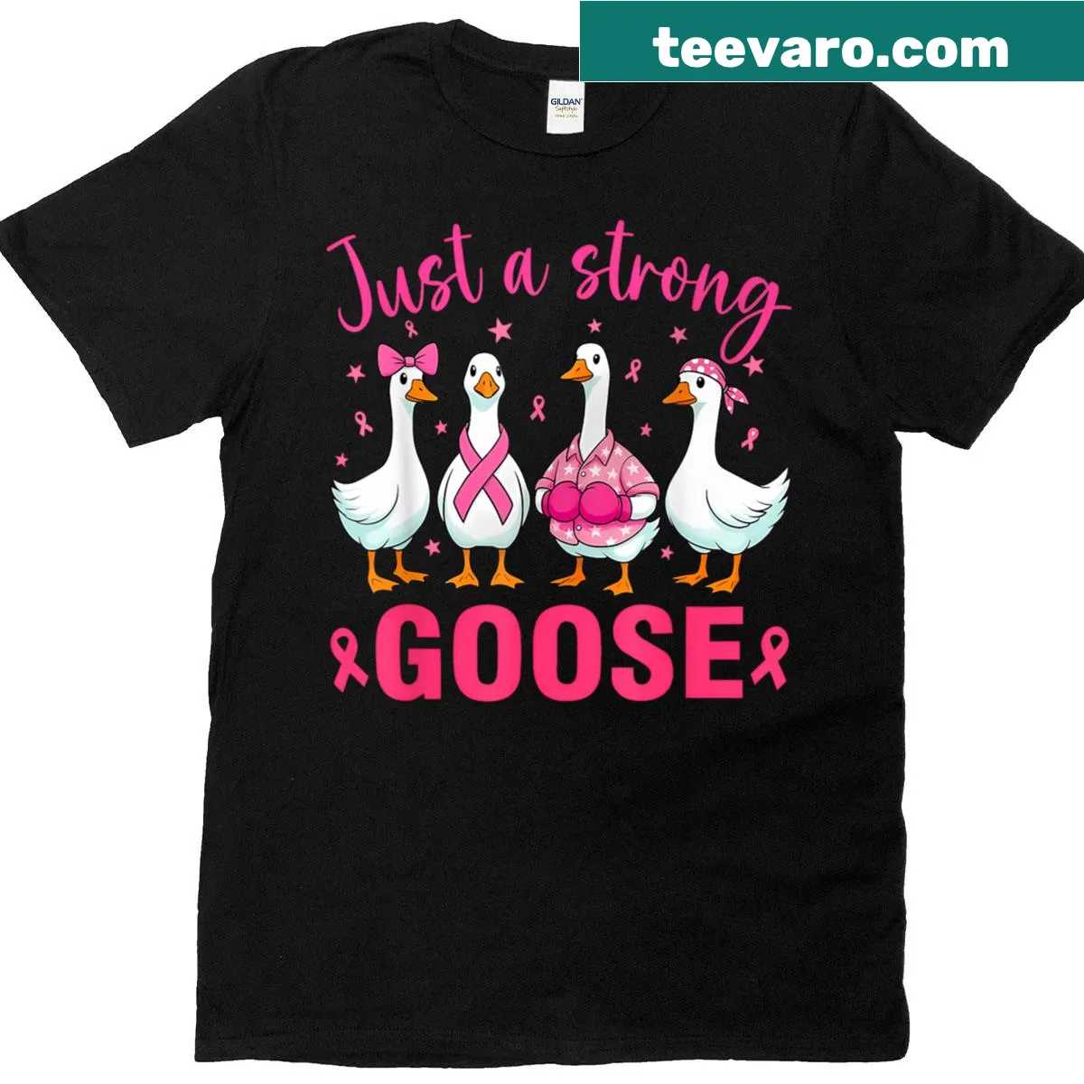 Inspirational tee featuring a strong goose and football elements. — on a men's t-shirt