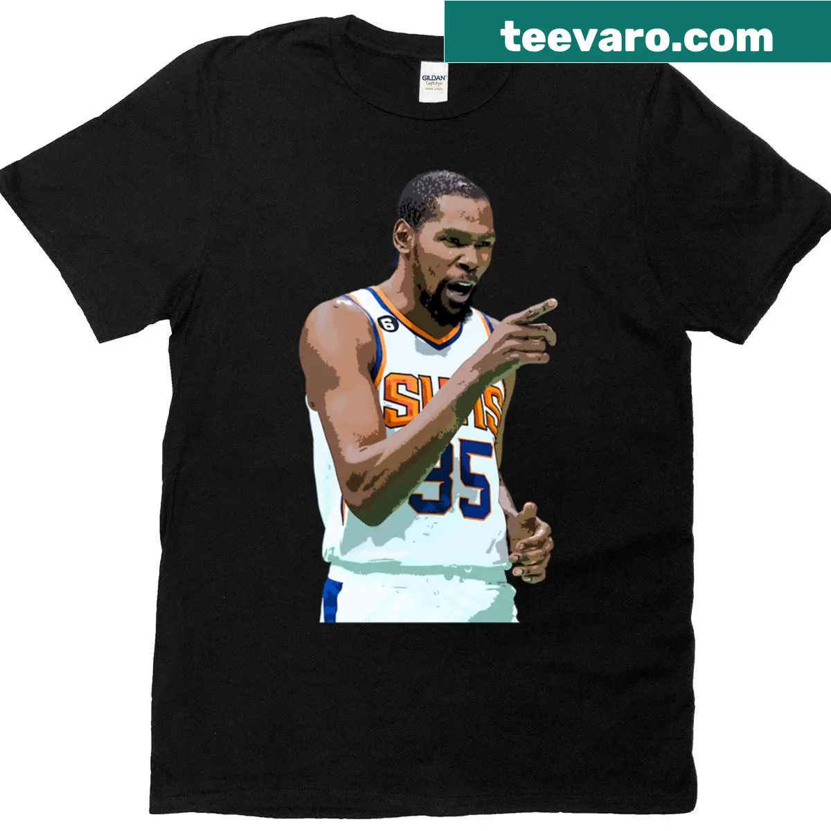 Tribute t-shirt featuring Kevin Durant's name — on a men's t-shirt