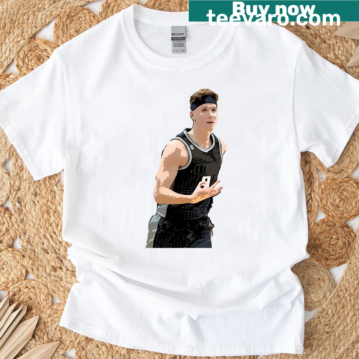 T-shirt featuring Kevin Huerter's name and number for basketball fans — on a men's t-shirt